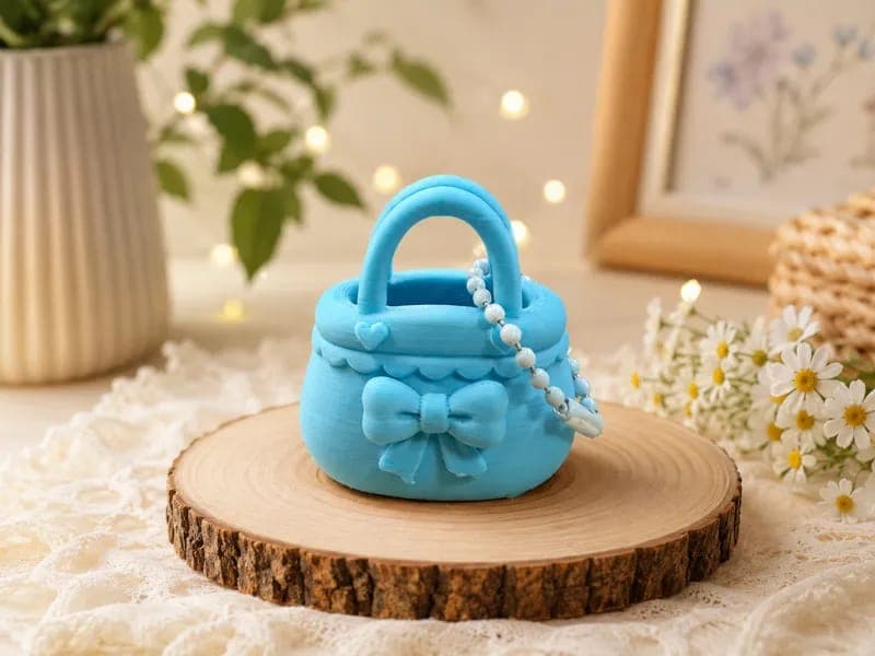Blue Bow Handbag