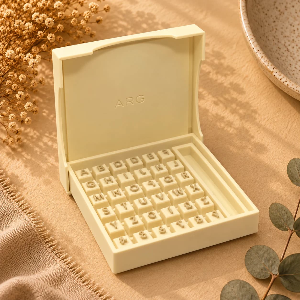 Letter Stamp Set And Storage Box