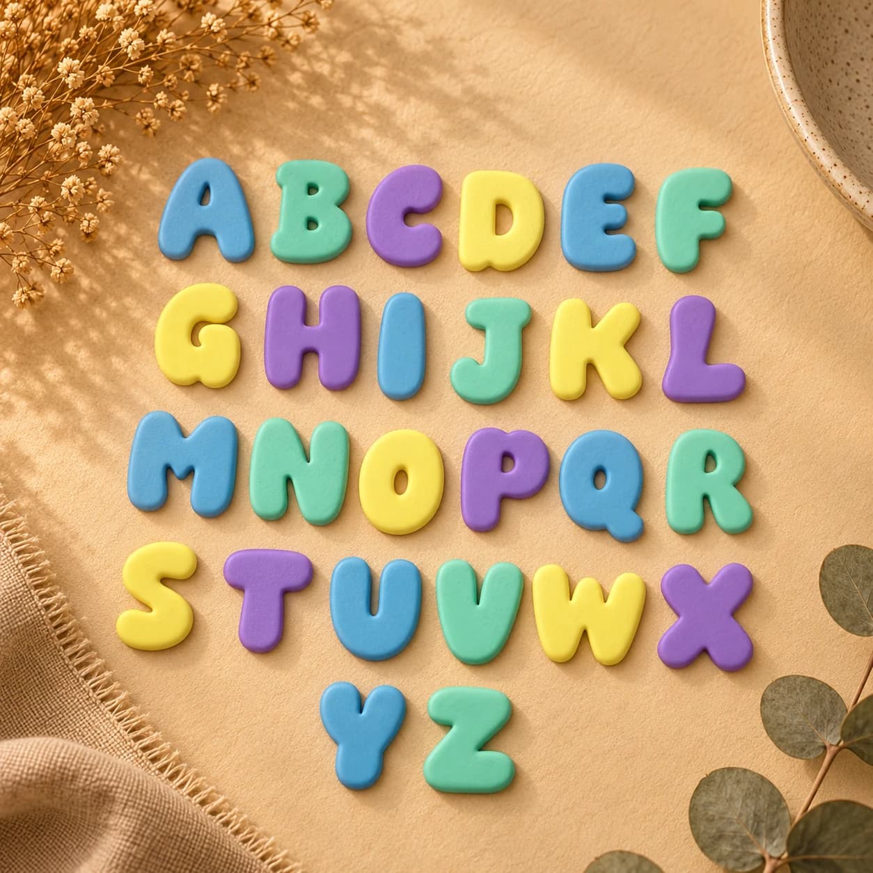 Alphabet Clay Impressions