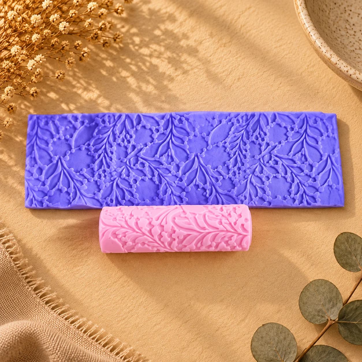 Leaf Sprig Texture Roller